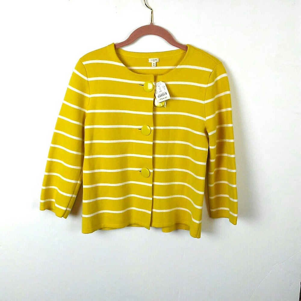 NWT J.Crew | Yellow button down cardigan Small - Picture 1 of 4
